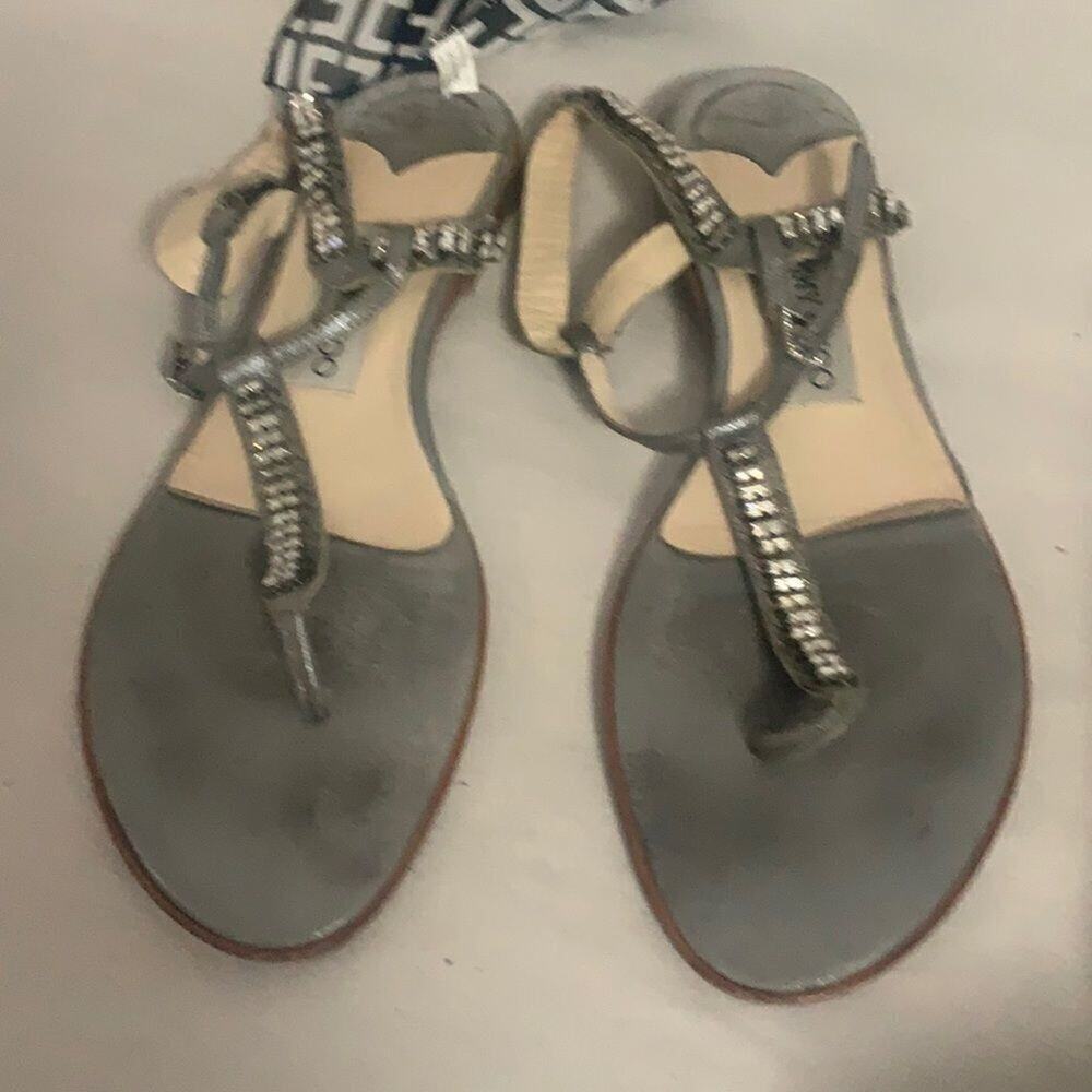 JIMMY CHOO T STRAP‎ SANDALS SIZE 37